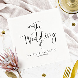 Modern Enkel Kalligrafi Bröllop  Pappersservett