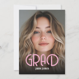 Modern enkel kalligrafi foto-examensinbjudan inbjudningar