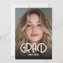 Modern enkel kalligrafi foto-examensinbjudan inbjudningar