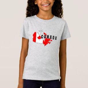 Modern Enkel Kanadensisk Kanada Script karta Flagg T Shirt