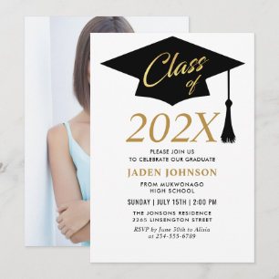 Modern enkel klass för 2023-Studentfesten Inbjudningar