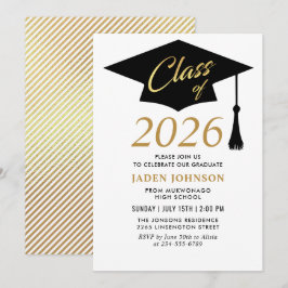 Modern enkel klass för 2025-Studentfesten Inbjudningar