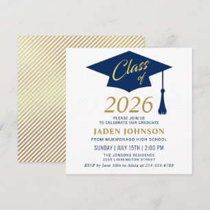 Modern enkel klass för 2025-Studentfesten Inbjudningar