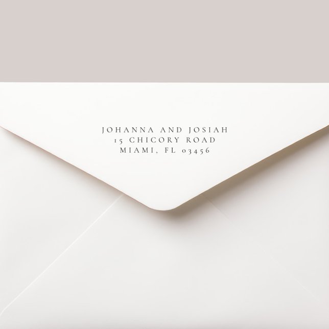 Modern Enkel Klassisk Bröllops Returadress Självfärgande Stämpel (Skapare uppladdad)