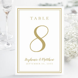 Modern enkel klassisk Guld Bröllop-anpassad Bordsnummer