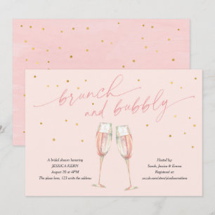 Modern enkel knapp på bubblan, chic champagne inbjudningar