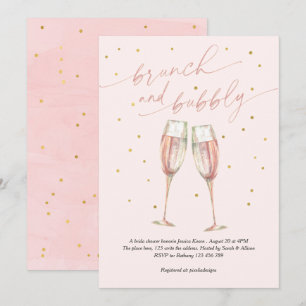 Modern enkel knapp på bubblan, chic champagne inbjudningar