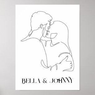 Modern enkel konst svart och vit,boho-chic poster