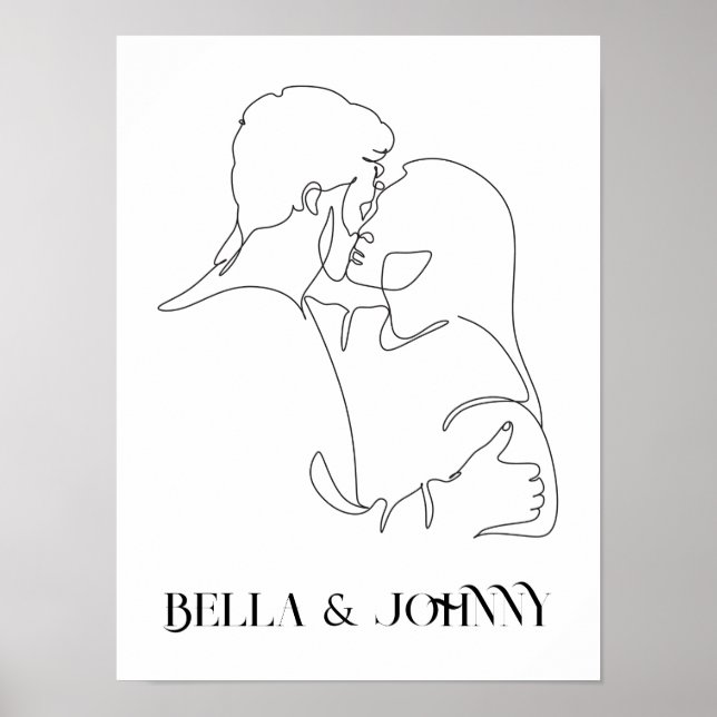 Modern enkel konst svart och vit,boho-chic poster (Framsidan)