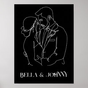 Modern enkel konst svart och vit,boho-chic poster