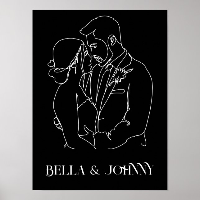 Modern enkel konst svart och vit,boho-chic poster (Framsidan)
