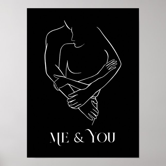 Modern enkel konst svart och vit,boho-chic poster (Framsidan)