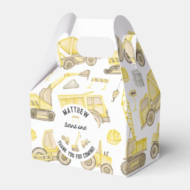 Modern enkel konstruktion 1:a födelsedag Tack Presentaskar (Framsidan Sidan)