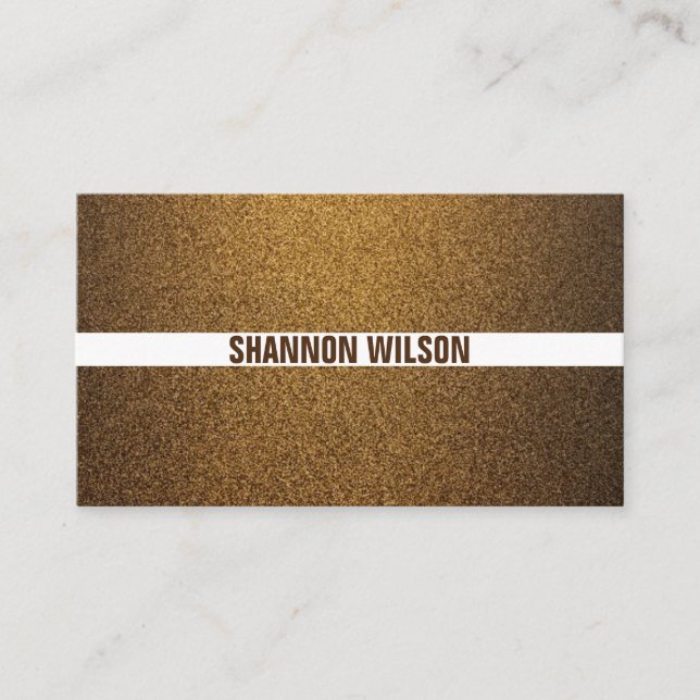 Modern enkel kopparvit guld glitter ram visitkort (Framsida)