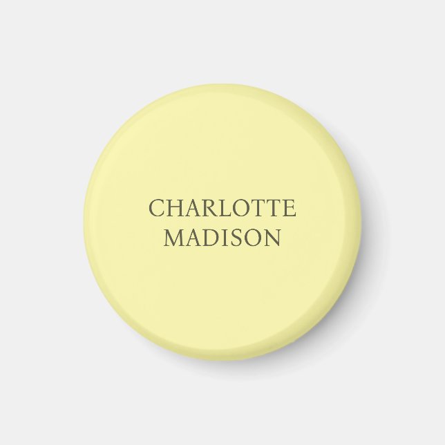 Modern Enkel Kräm Trendig Minimalistisk Enkel Namn Magnet (Framsidan)