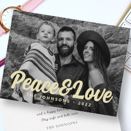 Modern enkel kursiv skrifttyp för familjefoto julkort