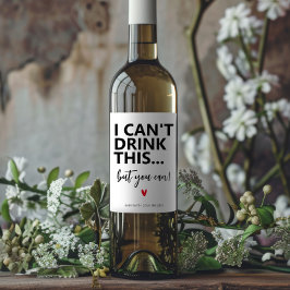 Modern enkel, lättfunnen Gravid - meddelande Vinflaska Etikett