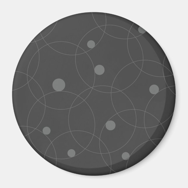 Modern, enkel, lekfull, roligt mönster i cirklar magnet (Framsidan)