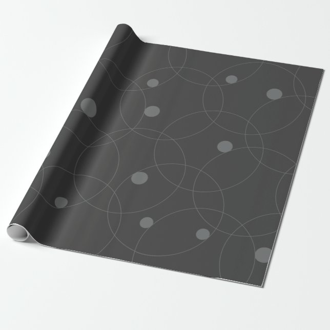 Modern, enkel, lekfull, roligt mönster i cirklar presentpapper (Utrullad)