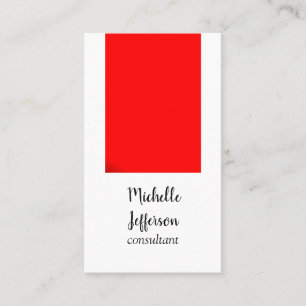 Modern enkel liansk minimalistisk röd vit visitkort