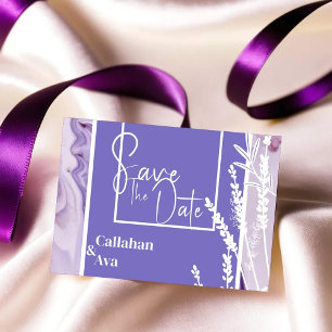 Modern enkel Lila Vågrät Lavender Spara Datumet