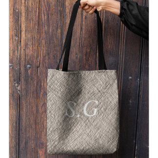 Modern enkel linjer monogrammad tygkasse