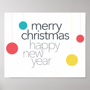 Modern, enkel, livfull, roligt "God jul" Poster