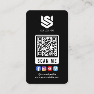 Modern enkel Logotyp för QR-kod för Social Media S Visitkort