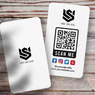 Modern enkel Logotyp för QR-kod för Social Media S Visitkort