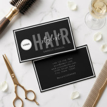 Modern Enkel Logotyp Svart Vitt Hårstylist