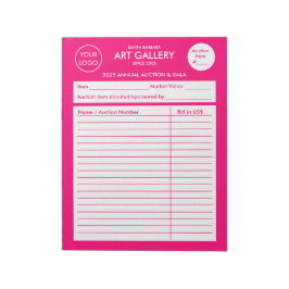 Modern enkel Magenta, lägg till Logotyp | Auktion Anteckningsblock