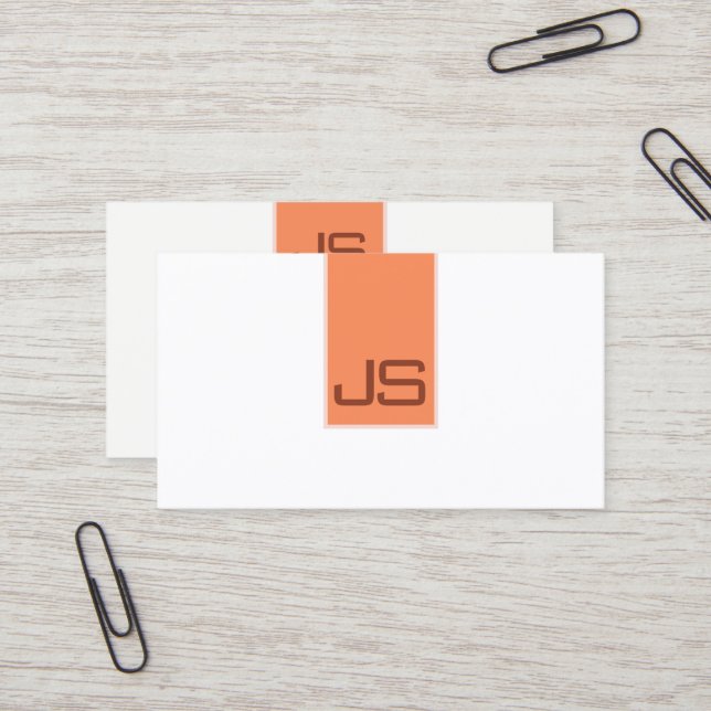 Modern enkel mall Monogram Elegant Business C Visitkort (Fram/Back In Situ)