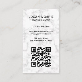 Modern enkel marble QR-kod Visitkort