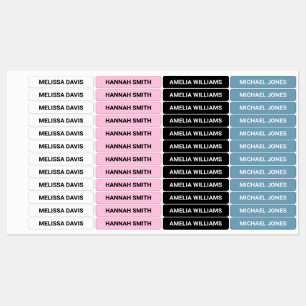 Modern enkel märkning av vattentäta barn i Namn Klistermärke