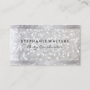 Modern enkel metall Silver och Glitter Visitkort