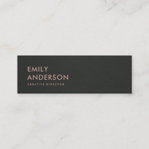 MODERN ENKEL MINIMAL FAUX MÖRK SILVER GRÅTT BLAC MINI VISITKORT