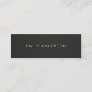 MODERN ENKEL MINIMAL FAUX MÖRK SILVER GRÅTT BLAC MINI VISITKORT