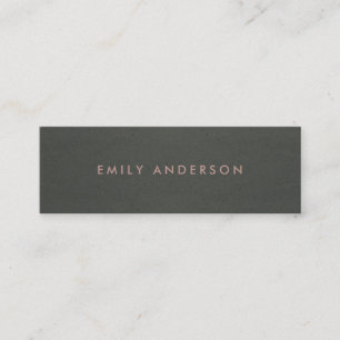 MODERN ENKEL MINIMAL FAUX MÖRK SILVER GRÅTT BLAC MINI VISITKORT