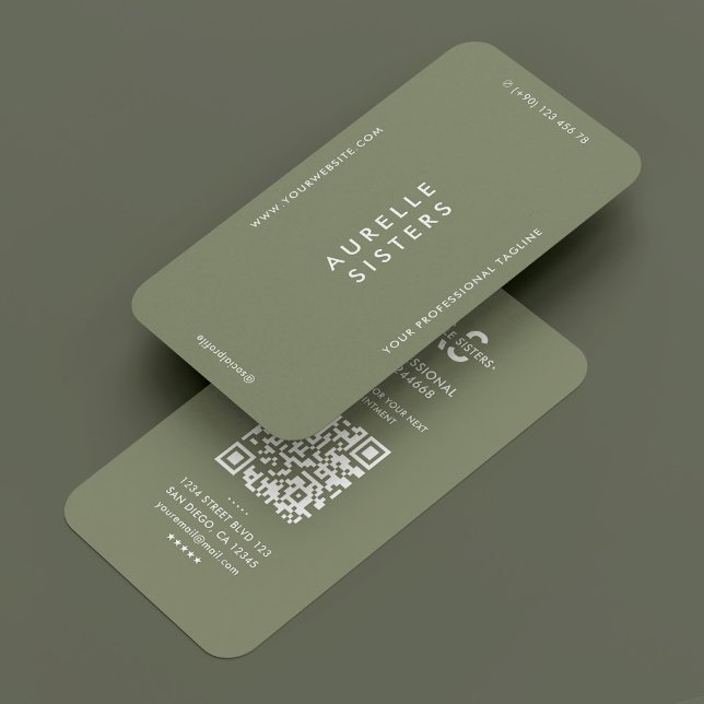 Modern enkel minimal Grönt av Professionell Visitkort (Modern Simple Minimal Professional Green Sage Business Card
)