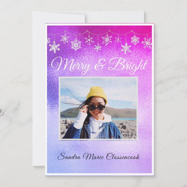 Modern enkel minimal metalisk Rosa och Lila (Framsida)