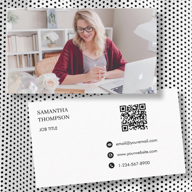 Modern enkel, minimal QR-kod för Professionell Visitkort (Modern Simple Minimal Professional QR Code Business Card)
