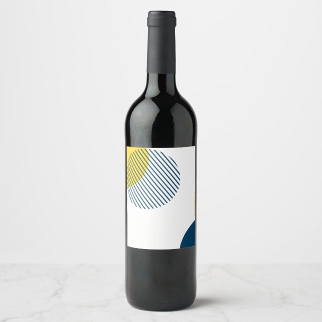 Modern, enkel, minimal, trendig abstrakt i städer vinflaska etikett (Framsida)