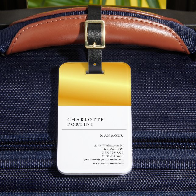 Modern enkel minimal Vita Guld Färg Bagagebricka (Framsida Insitu 2)