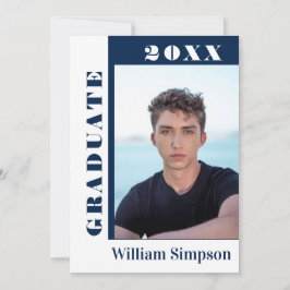 Modern enkel, minimalistisk 2-PHOTO-Studentfest Inbjudningar