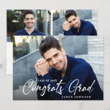 Modern enkel, minimalistisk 3-PHOTO-Studentfest