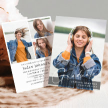 Modern enkel, minimalistisk 4-PHOTO-Studentfest