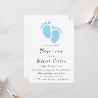 Modern enkel, minimalistisk baptism-inbjudan inbjudningar