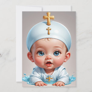 Modern enkel, minimalistisk baptism-inbjudan inbjudningar