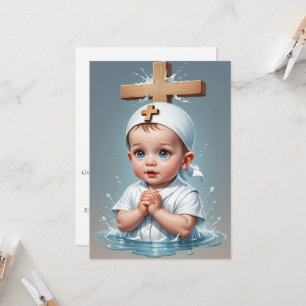 Modern enkel, minimalistisk baptism-inbjudan inbjudningar