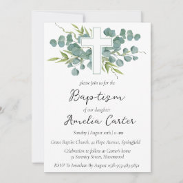 Modern enkel, minimalistisk baptism-inbjudan inbjudningar